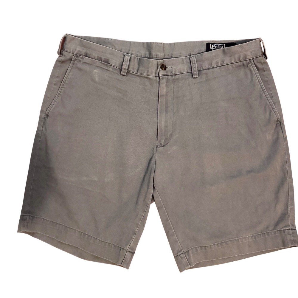 Polo Ralph Lauren Classic Fit 9" Chino Shorts Mens 38 Grey Blue Cotton 
#preppy